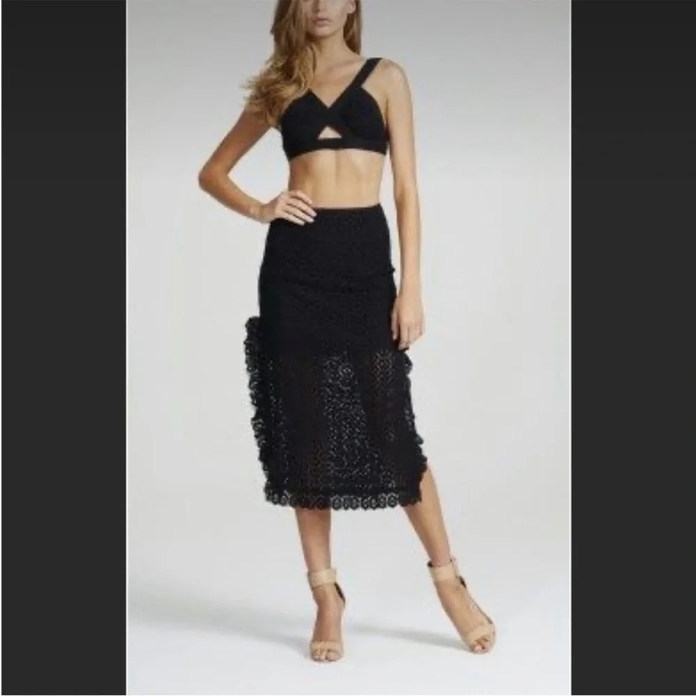 Alice McCall black lace Golden midi skirt